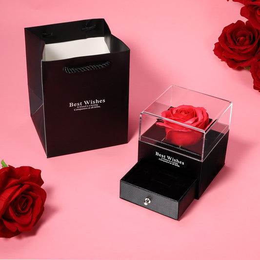 Preserved Rose Flower Exquisite Jewelry Gift Box With Gift Package